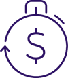 icon showing money moving fast